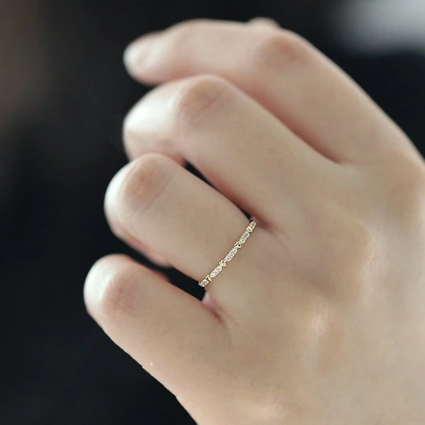 Simple Love Row Diamond Ring
