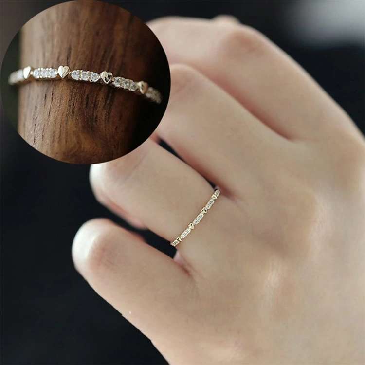 Simple Love Row Diamond Ring
