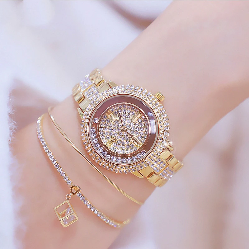 Full Rhinestone Bead Quartz Watch