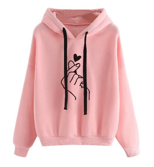 Loose Casual Printed Hooded Women's Sweater