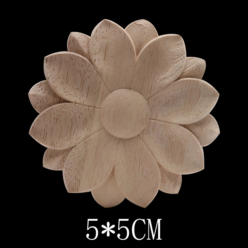 Solid Wood Carved Decals Round Dongyang Carved Door Round Round Flowers European-Style Dongyang Furniture Decorative Decals