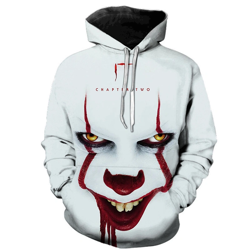 Printed hoodie white clown sweatshirt sweater
