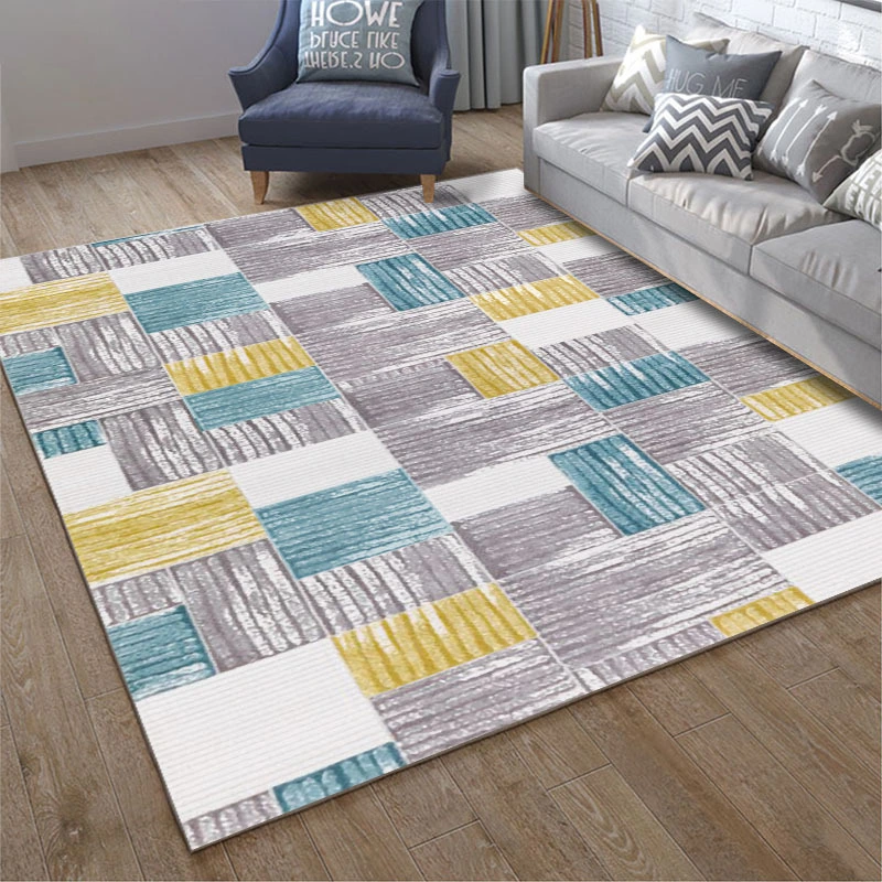 Geometric simple 3D printing living room carpet