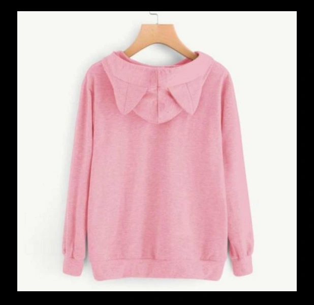 Fleece jacket cat ears sweater print autumn and winter sweater