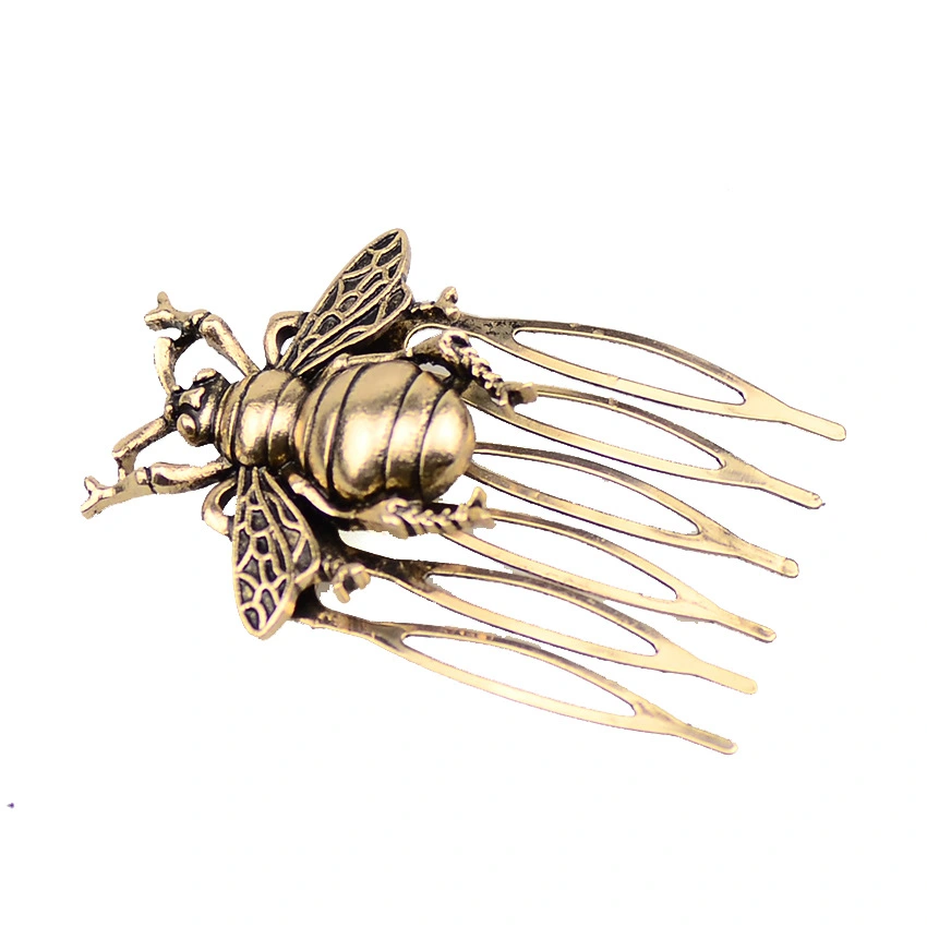 Alloy insert comb bee style hair comb antique hairpin