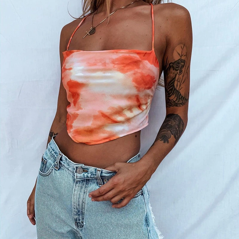 Tie-dye halterneck vest