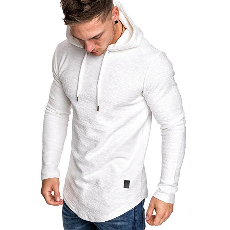 Fashion Solid Color Hooded Bottoming Shirt European and American Personality With Hood