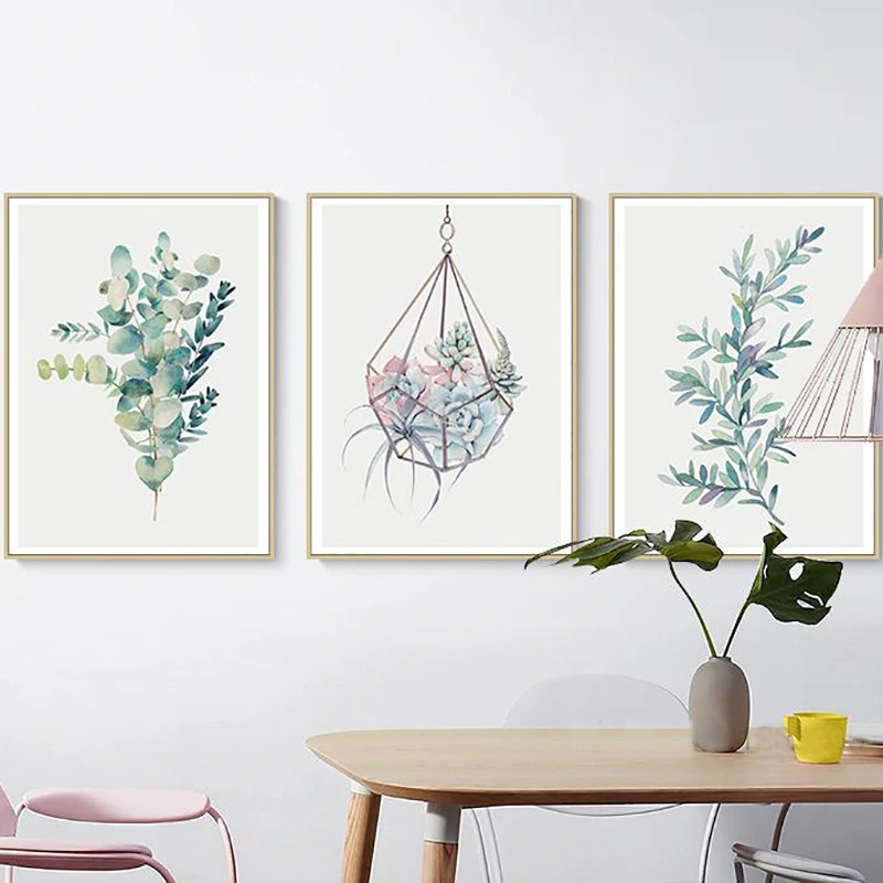 Abstract plant flower nordic decorative painting living room