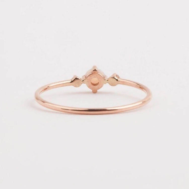 Opal rose gold ring