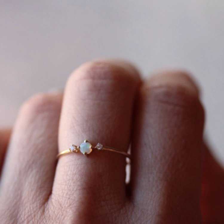 Opal rose gold ring
