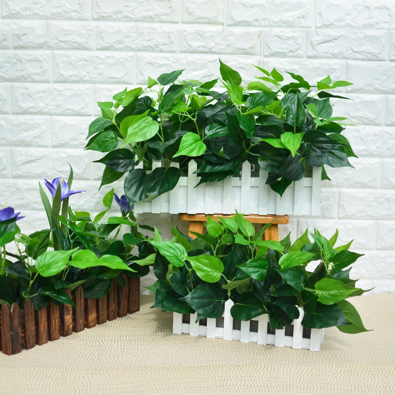 Simulation green planting wood fence flower plant