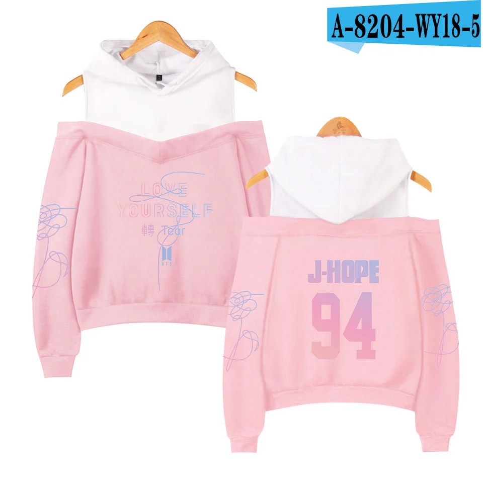 Hooded off-shoulder sweatshirt