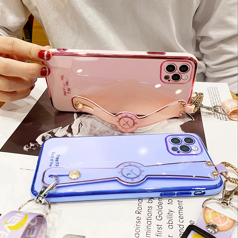 Compatible with Apple, Compatible with Apple , Electroplating Mobile Phone Case Wristband 6D Fine Hole All-Inclusive iPhone Case