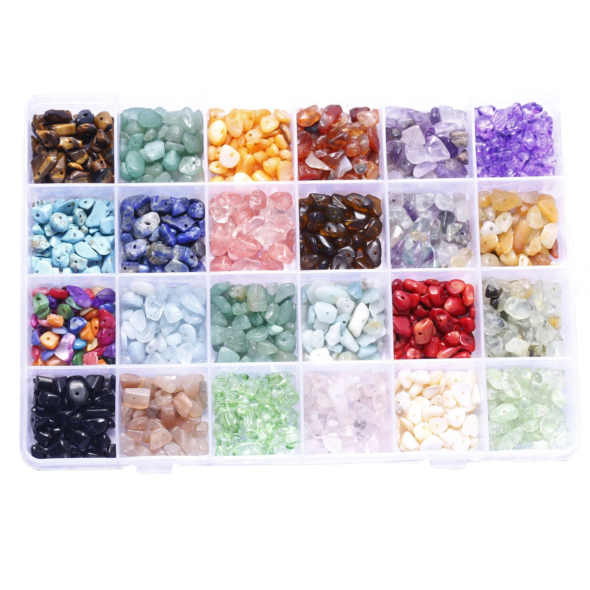 24 Grid Natural gravel DIY Handmade Jewelry Accessories