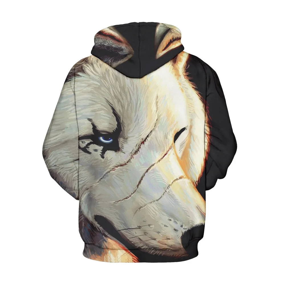 Knife and wolf digital print sweater