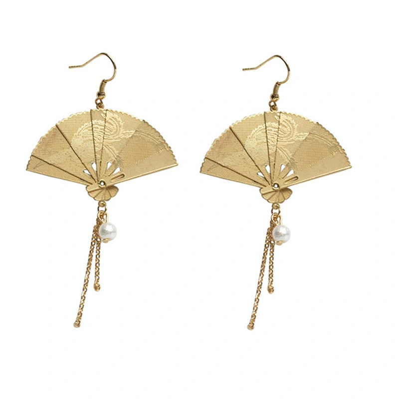 Chinese style fan earrings