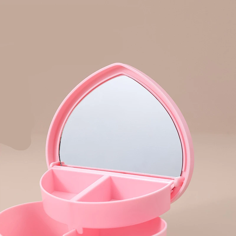Storage Box Desktop Love Jewelry Box Student Dormitory Double Mirror Storage Box
