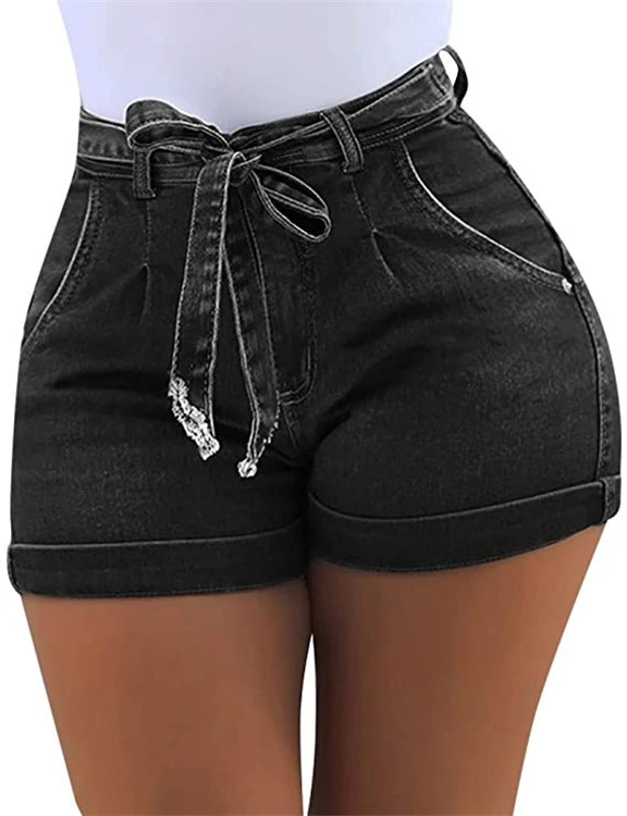 Women's Plus Size Net Red Ripped Denim Shorts