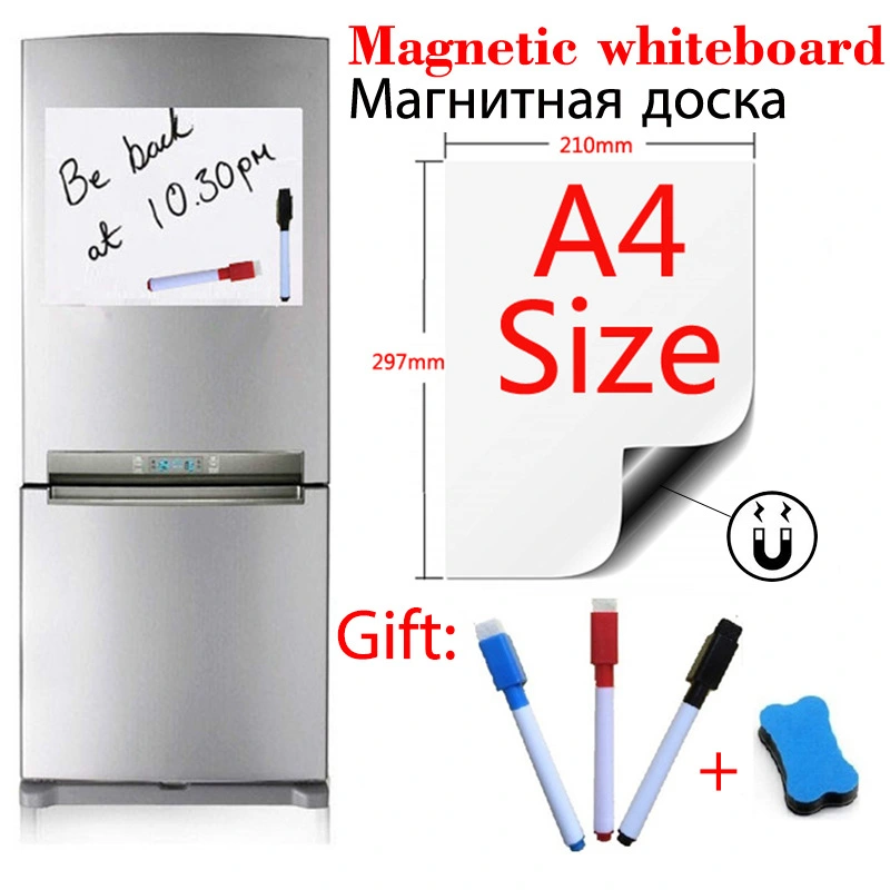 A4 Size Magnetic Whiteboard Fridge er Dry Erase White Board 