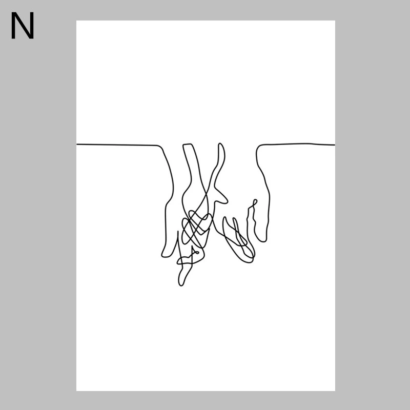 Abstract figure line canvas painting