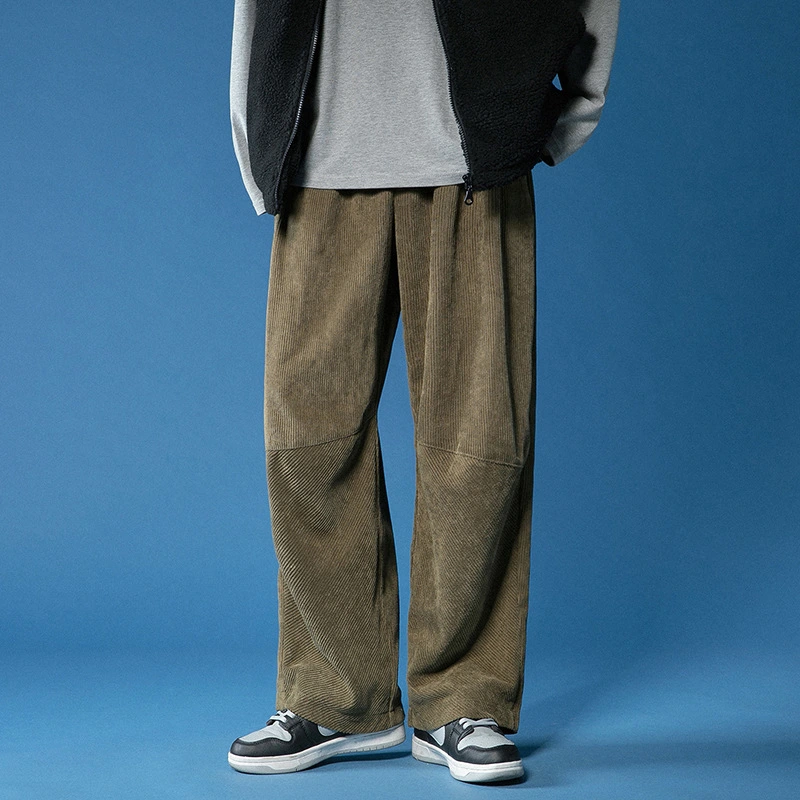 Loose Straight Leg Mopping Pants Wide Leg Plus Fleece Casual Trousers