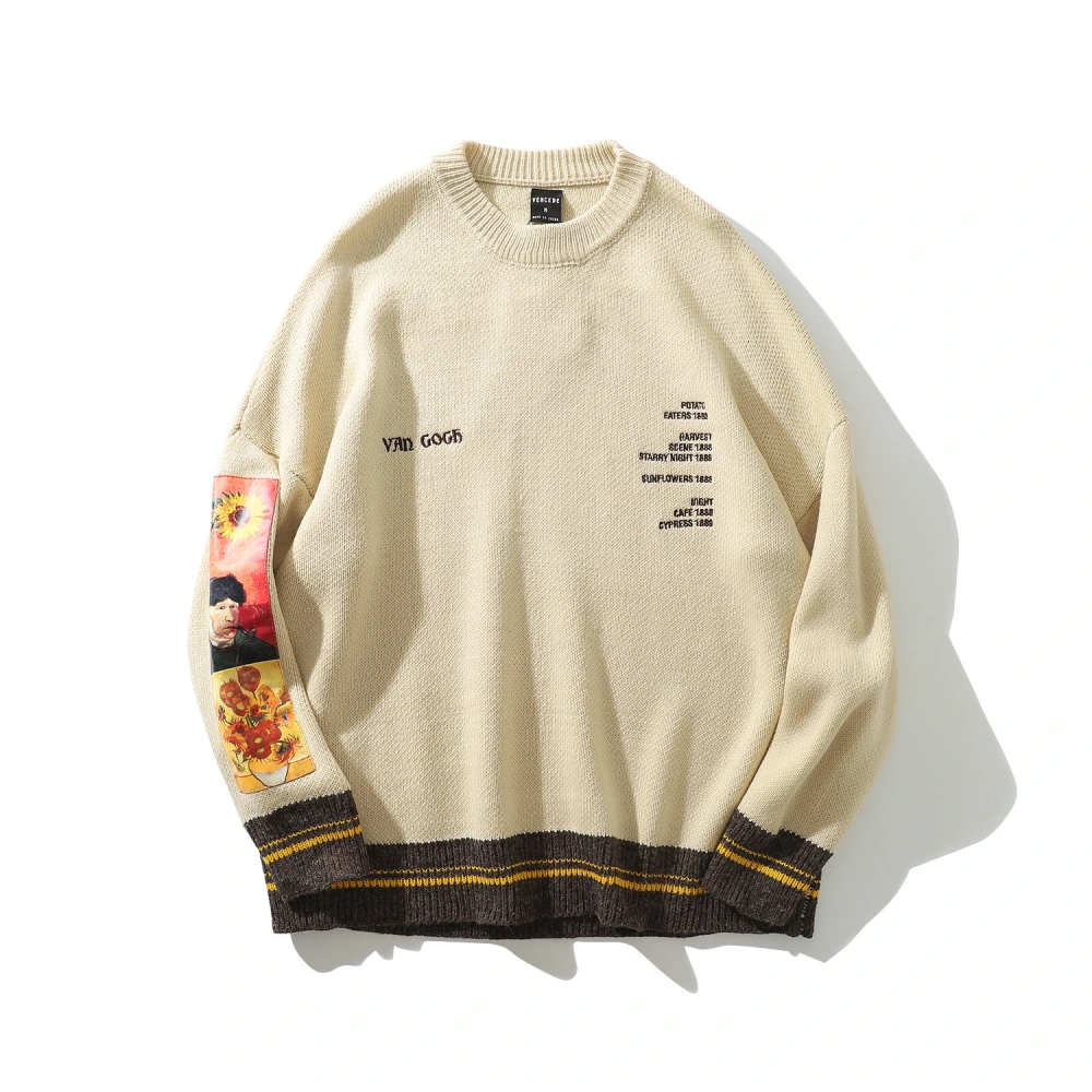 Printed color-block sweater