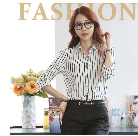 White black striped shirt
