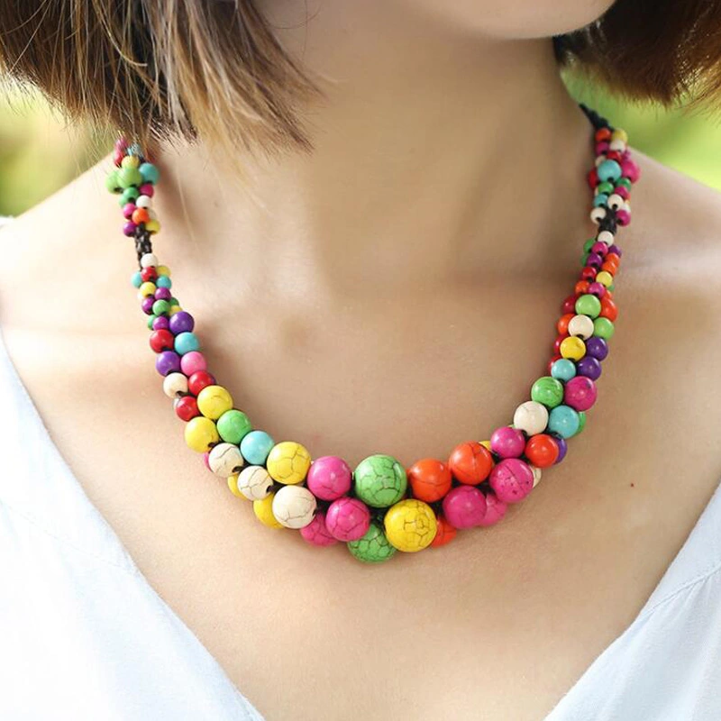 Bohemian Style Knotted Mancheng Jewelry Semi-precious Stone Clavicle Chain