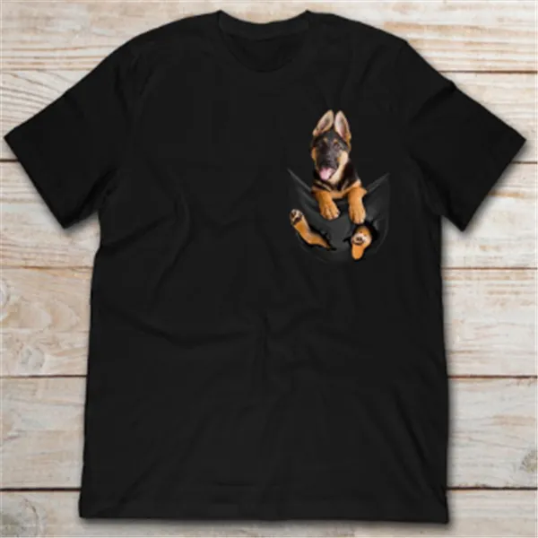 Fashion casual yellow dog pattern t-shirt