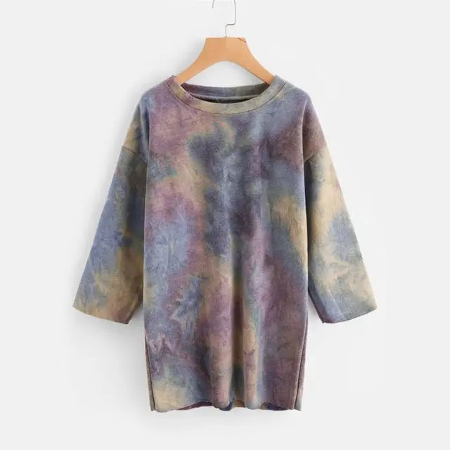 Water Color Sweatshirt Dress