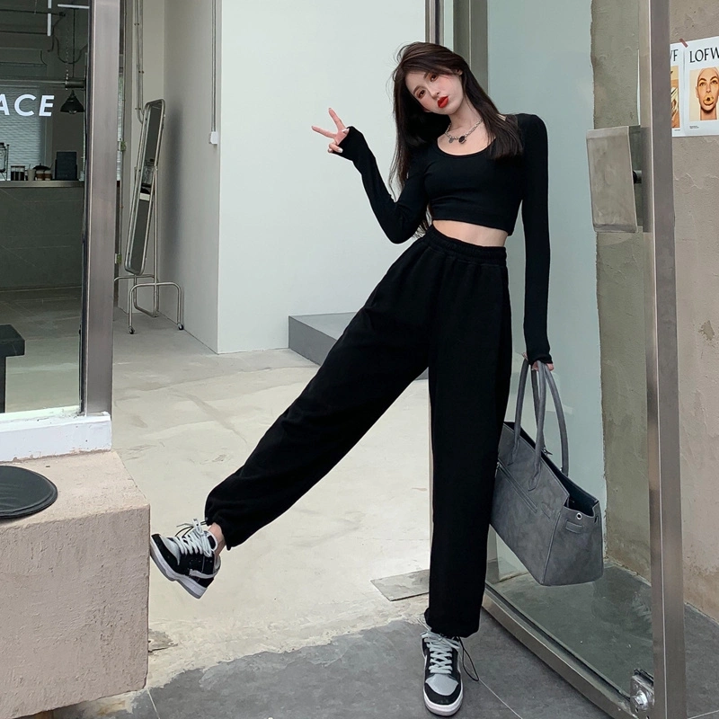 Women's High Waist Slimming Loose Casual Straight-leg Trousers