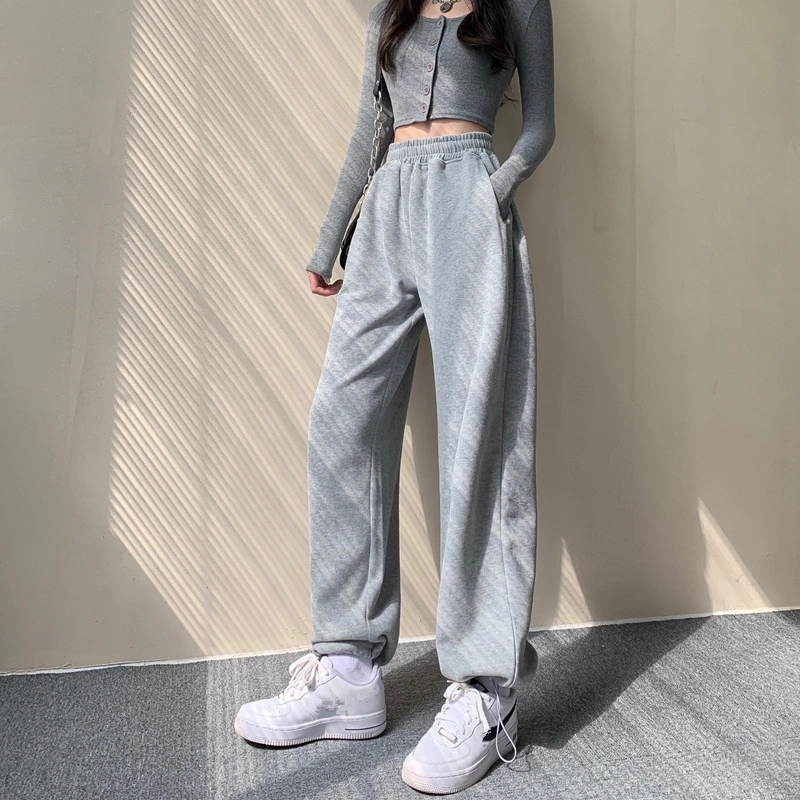 Women's High Waist Slimming Loose Casual Straight-leg Trousers