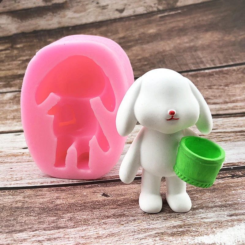 Holding Bucket Rabbit Carrot Silicone Mold DIY Handmade Ideas