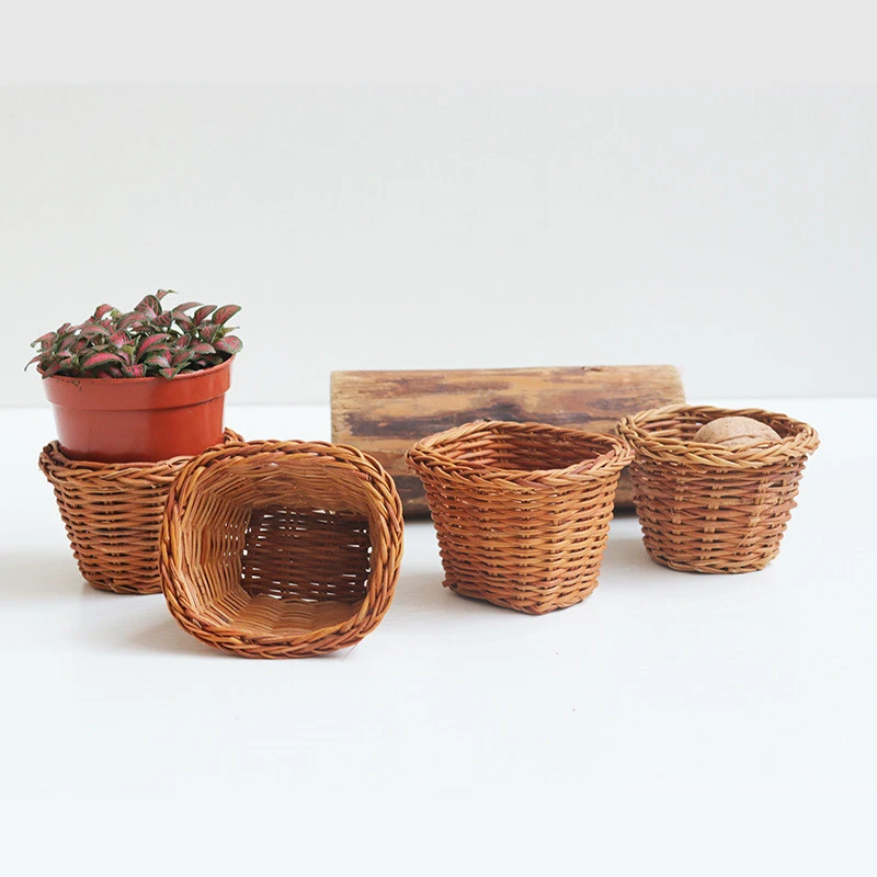 Hand Woven Mini Basket Environmental Protection Decoration Diy Activity Props Basket