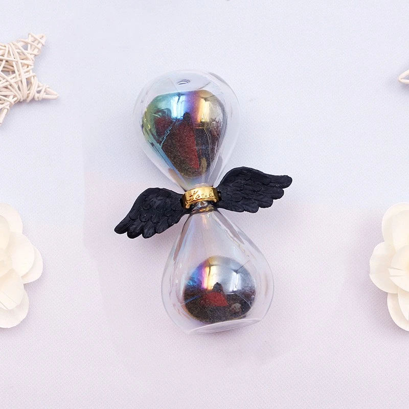 Angel wings hourglass timer small ornament