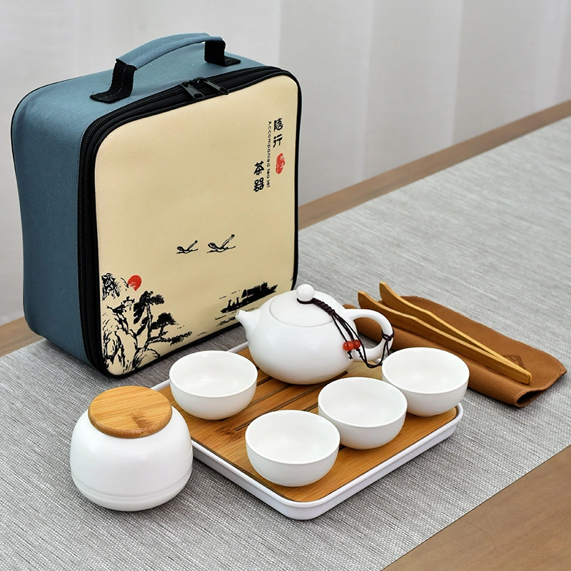 Portable Ceramic Matte Glazed Travel Tea Set