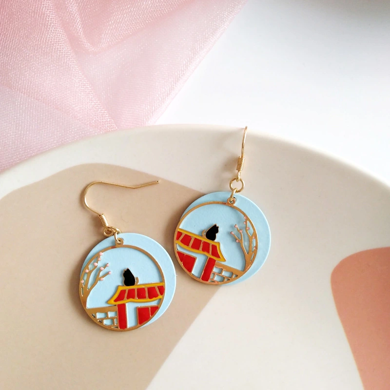 Cultural National Style Forbidden City Earhook