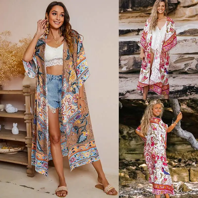 women's Loose Short Sleeve Bohemian Cape Sunscreen