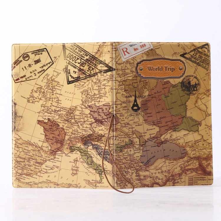 World map stereo passport holder