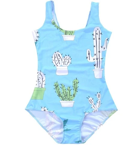 Personality cactus print swimsuit