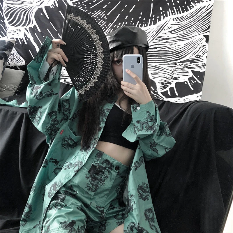Fashion Women's Loose Print Sun Protection Jacket Shirt