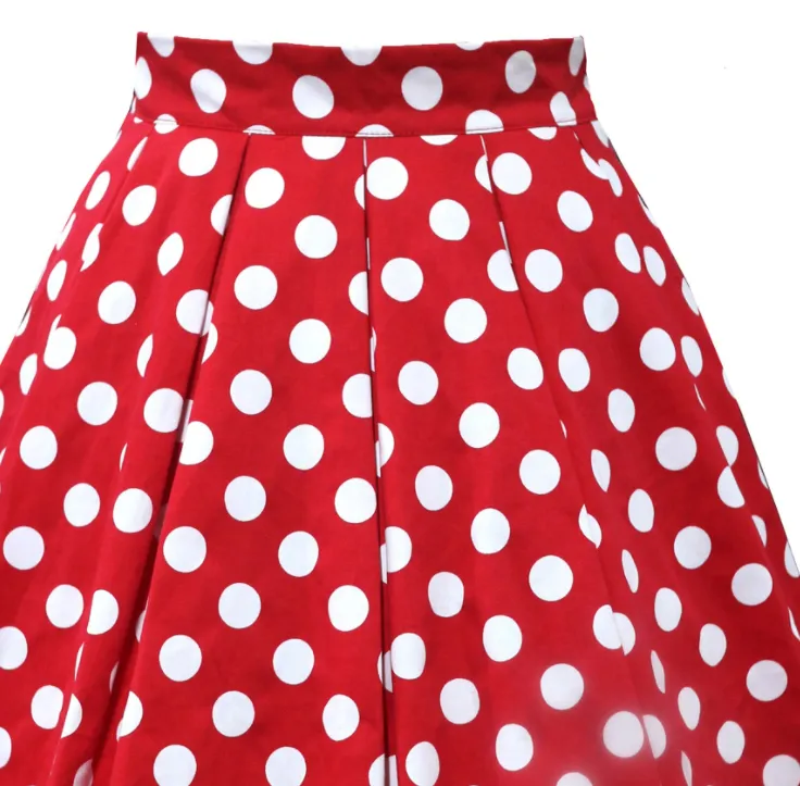 Polka dot pleated skirt