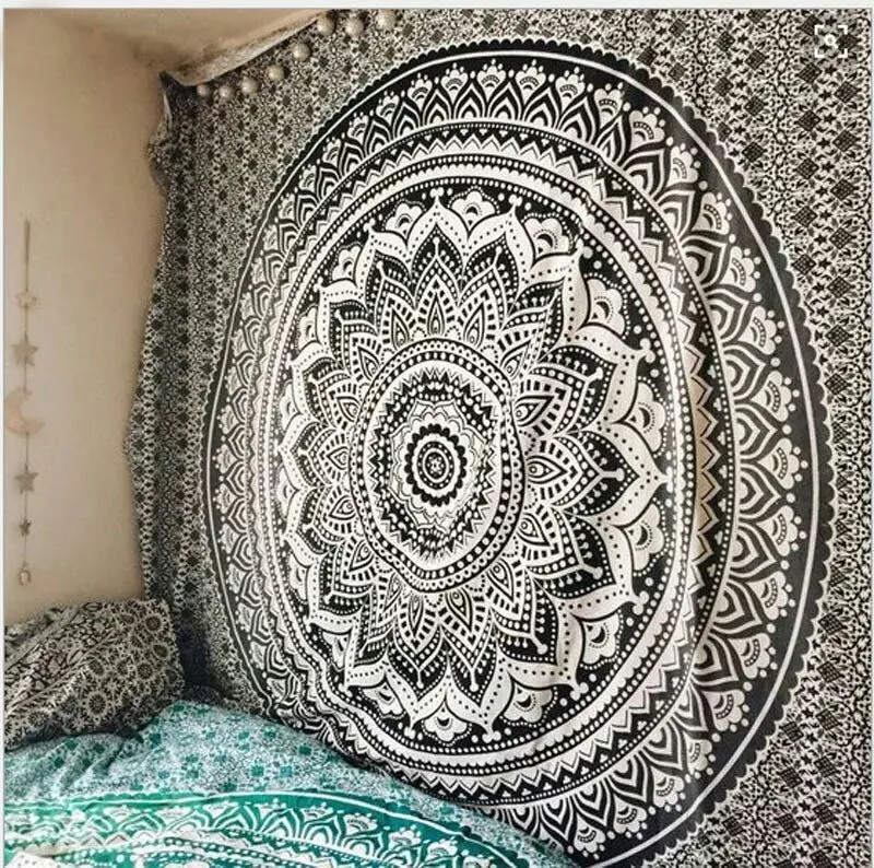 Indian Mandala Tapestry Wall Hanging Sandy Beach Throw Rug Blanket Camping Tent Travel Mattress Bohemian Sleeping Pad Tapestries