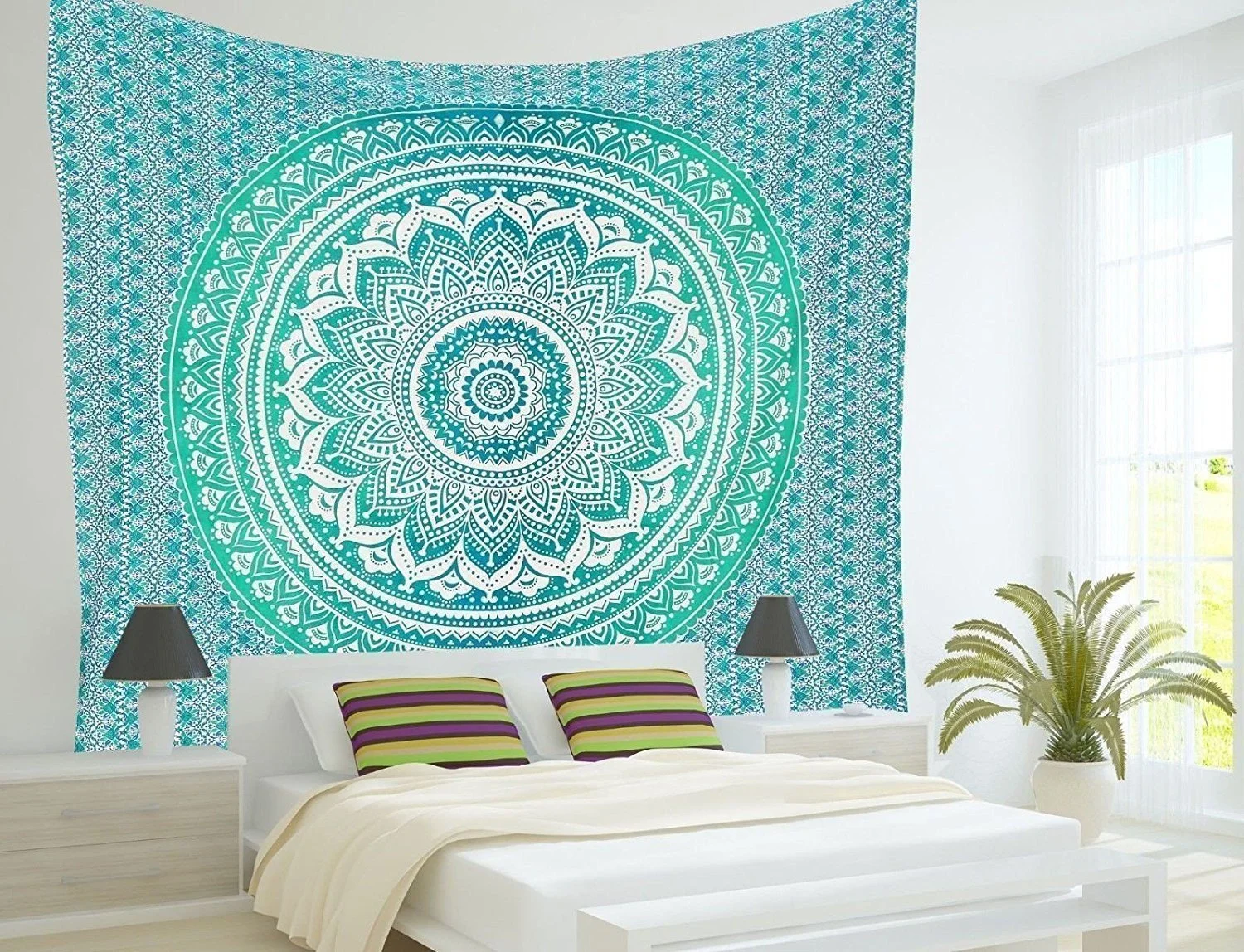 Indian Mandala Tapestry Wall Hanging Sandy Beach Throw Rug Blanket Camping Tent Travel Mattress Bohemian Sleeping Pad Tapestries