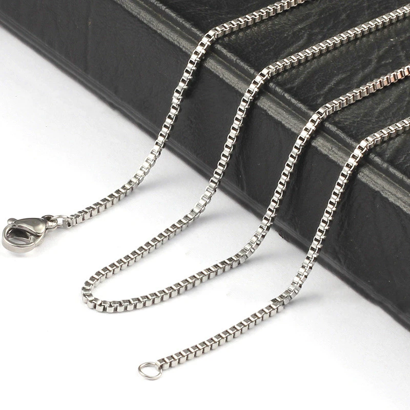 Stainless Steel Necklace 1.5mm Box Aberdeen Chain Clavicle Chain