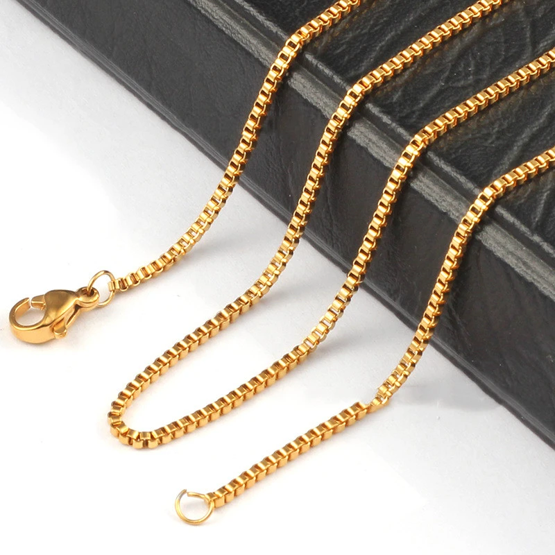 Stainless Steel Necklace 1.5mm Box Aberdeen Chain Clavicle Chain
