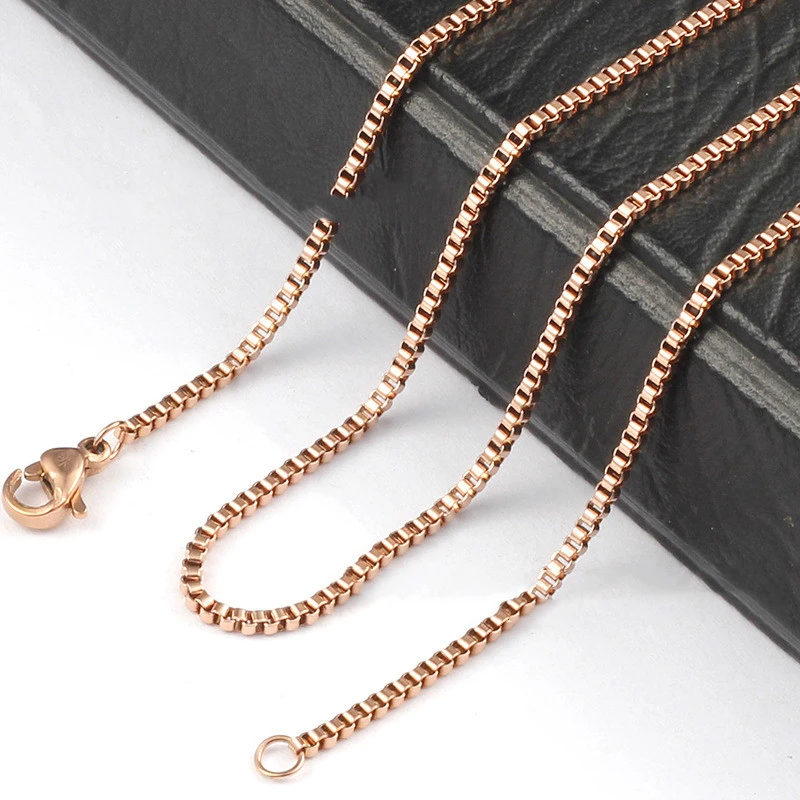 Stainless Steel Necklace 1.5mm Box Aberdeen Chain Clavicle Chain