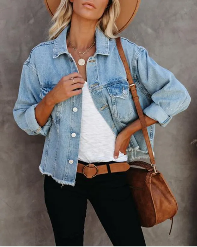 Autumn And Winter New Denim Women's Express Zinc Street Tredsetter Loose Lace Short