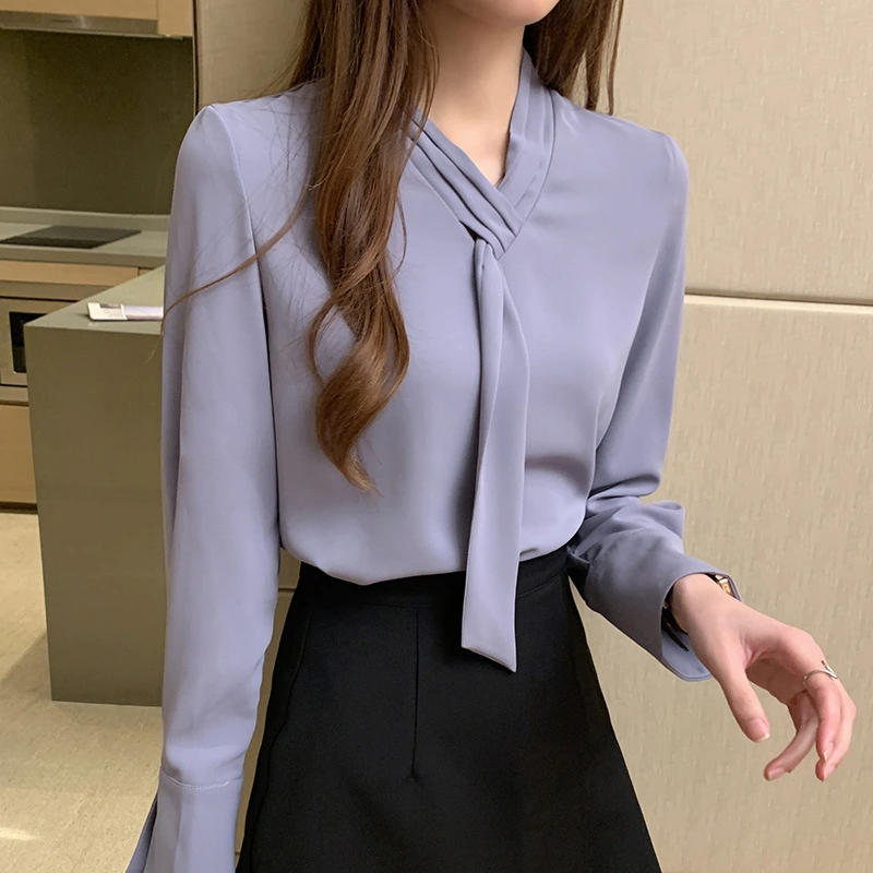 Pullover Plus Size Long-Sleeved Chiffon Shirt