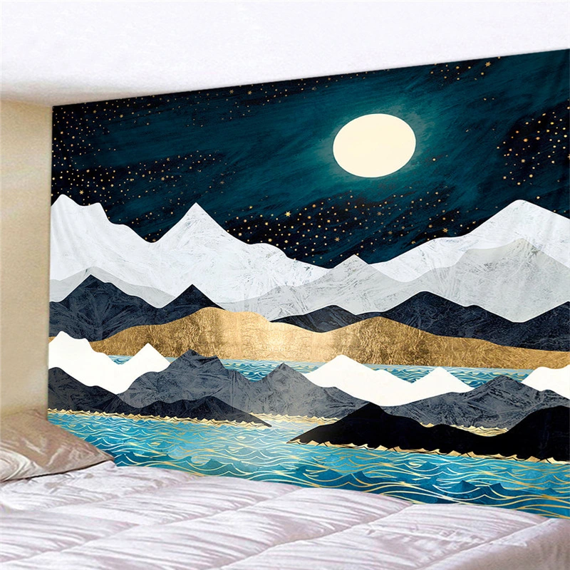 Japanese Landscape Sunset Wall Hanging Tapestry